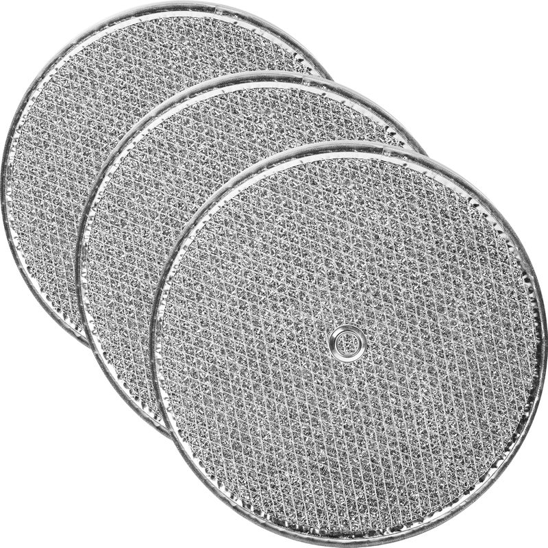 Calvana (3-Pack) 9-1/2" Round x 3/32" Aluminum Grease Filters with Center Hole, Range Hood Filter, Kitchen Exhaust Fan Filters Replacement - Image 1